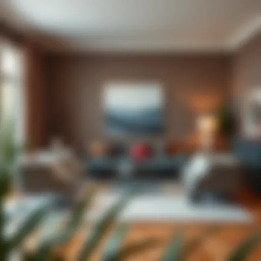 A serene living room showcasing a harmonious color palette