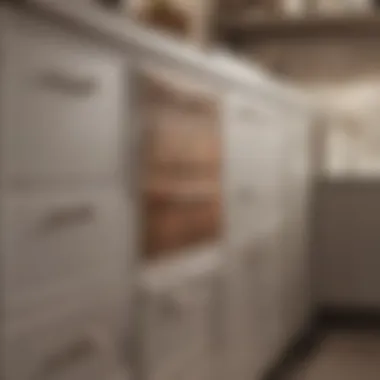 A layout showing optimal heights for cabinet hardware