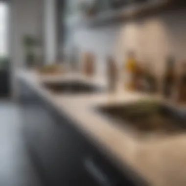 A minimalist kitchen counter showcasing essential tools neatly arranged.