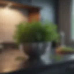 A fresh bowl of herbs on a kitchen countertop