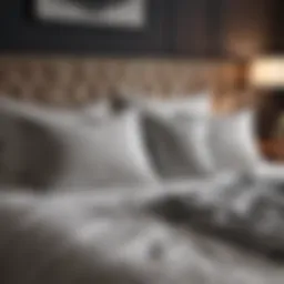 Stylish bed arrangement with decorative pillows