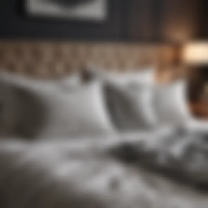Stylish bed arrangement with decorative pillows
