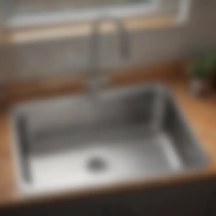 Before and after comparison of a stainless steel sink