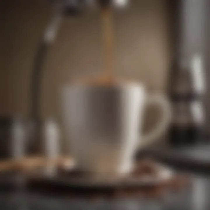 Close-up of freshly brewed coffee in a cup