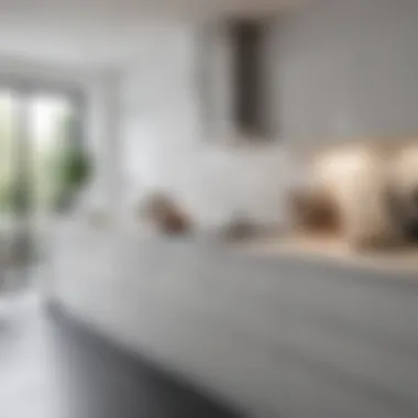 Elegant White Kitchen Design Elegant white kitchen featuring sleek cabinetry and white tiles