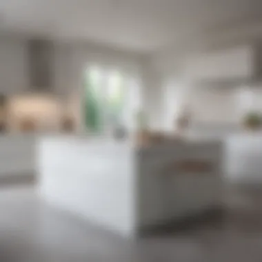 Stylish white kitchen island with contemporary design elements