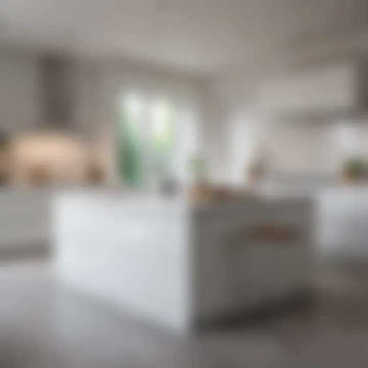 Stylish white kitchen island with contemporary design elements