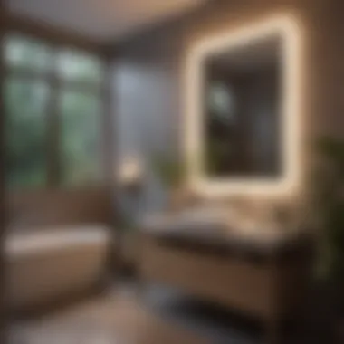 Cozy bathroom setting with layered lighting