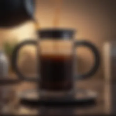Freshly Brewed Coffee Experience Close-up of freshly brewed coffee in a French press