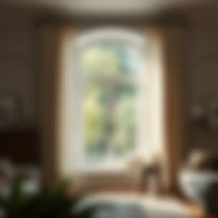 Elegant floor-length drapes framing a stylish window