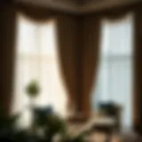 Luxurious curtain drapes enhancing a cozy living room