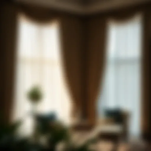Luxurious curtain drapes enhancing a cozy living room