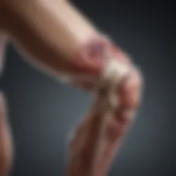 Anatomical illustration showing the benefits of knee elevation