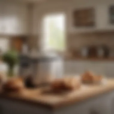 Bread Maker in a Well-Organized Kitchen An organized kitchen with a bread maker prominently displayed