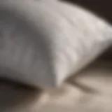Close-up view of a semi-firm pillow showcasing its texture and support