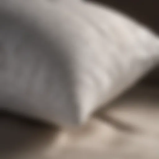 Close-up view of a semi-firm pillow showcasing its texture and support