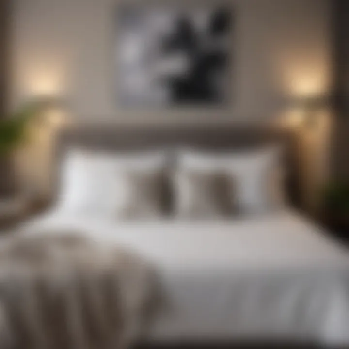 A serene bedroom setting with a semi-firm pillow on a neatly made bed