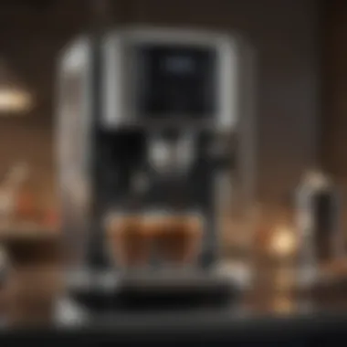 A sleek coffee maker with modern design features