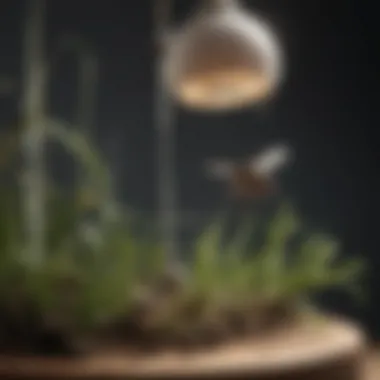 Close-up view of a gnat fly trap showcasing its design and functionality