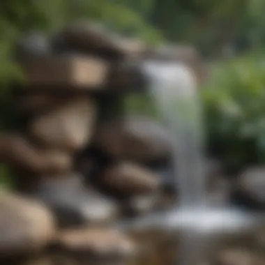 Close-up of water cascading over rocks creating a soothing sound