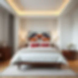 Elegant bedroom showcasing a 30-inch bed height with stylish decor