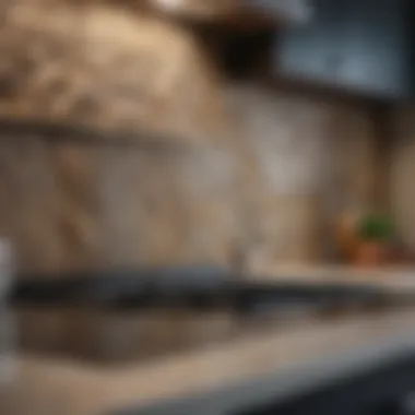 Natural stone backsplash adding warmth and texture to a kitchen