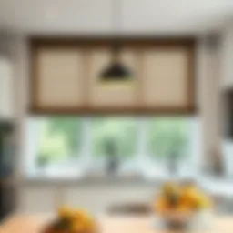 Elegant kitchen with modern blinds