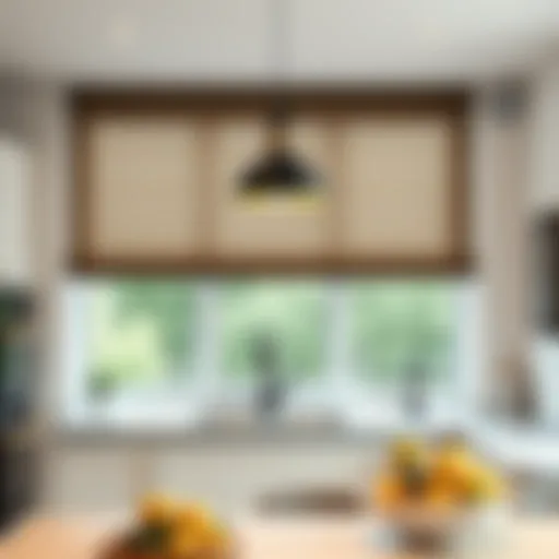 Elegant Kitchen with Modern Blinds Elegant kitchen with modern blinds