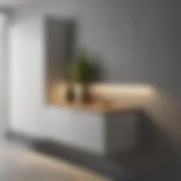 Sleek modern wall cupboard in a minimalist interior