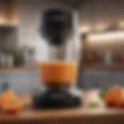 An artistic display of a handheld emulsifier blender highlighting its sleek design.