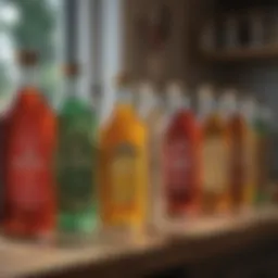 Bottles of vinegar showcasing various types for laundry use