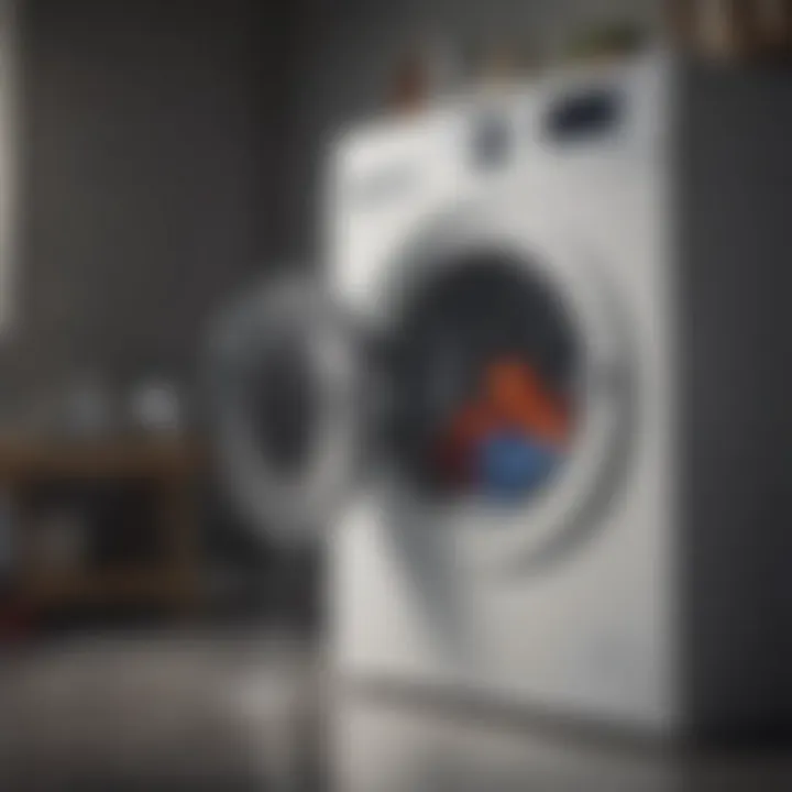 Vinegar being added to a washing machine during a laundry cycle