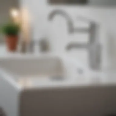 Close-up of a sparkling clean white sink