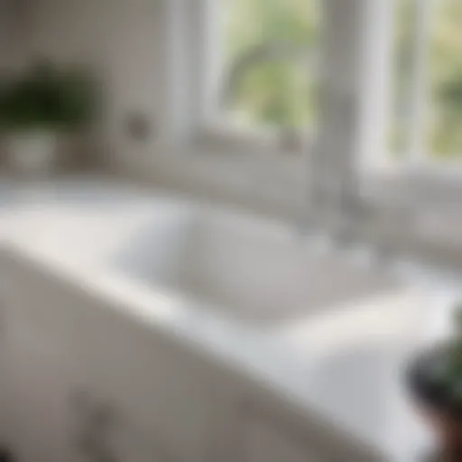 Elegant white kitchen sink with modern fixtures