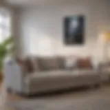 Elegant sleeper sofa in modern living room setting