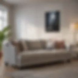 Elegant sleeper sofa in modern living room setting