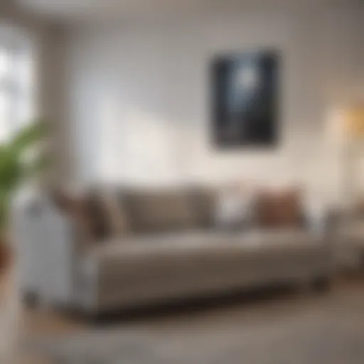 Elegant sleeper sofa in modern living room setting