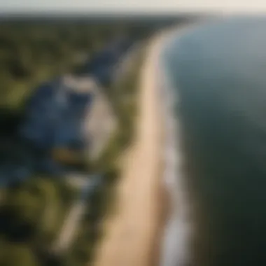 Aerial view of the Hamptons coastline