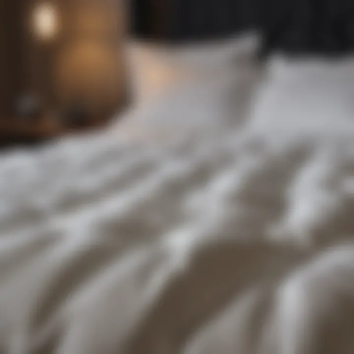 Various types of comforters displayed in a stylish arrangement