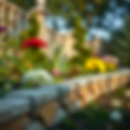 Elegant stone border edging enhancing garden aesthetics