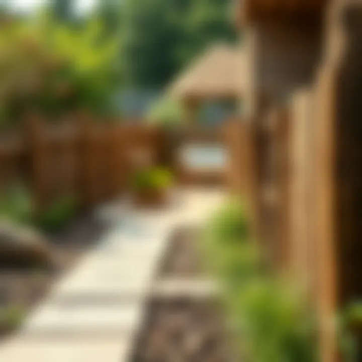 Rustic timber border creating a natural garden boundary