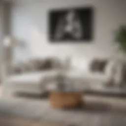 Elegant white couch in a modern living room setting