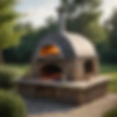 A compact wood-fired pizza oven perfect for outdoor use