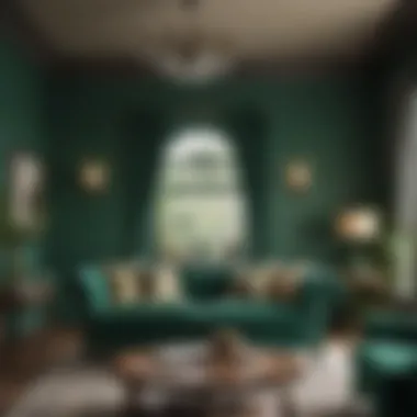 Integrating Emerald Green in Traditional Living Spaces Traditional living room with an emerald green couch blending seamlessly into the decor
