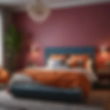 Creating Drama with Bold Color Accents A vibrant bedroom featuring bold accent walls