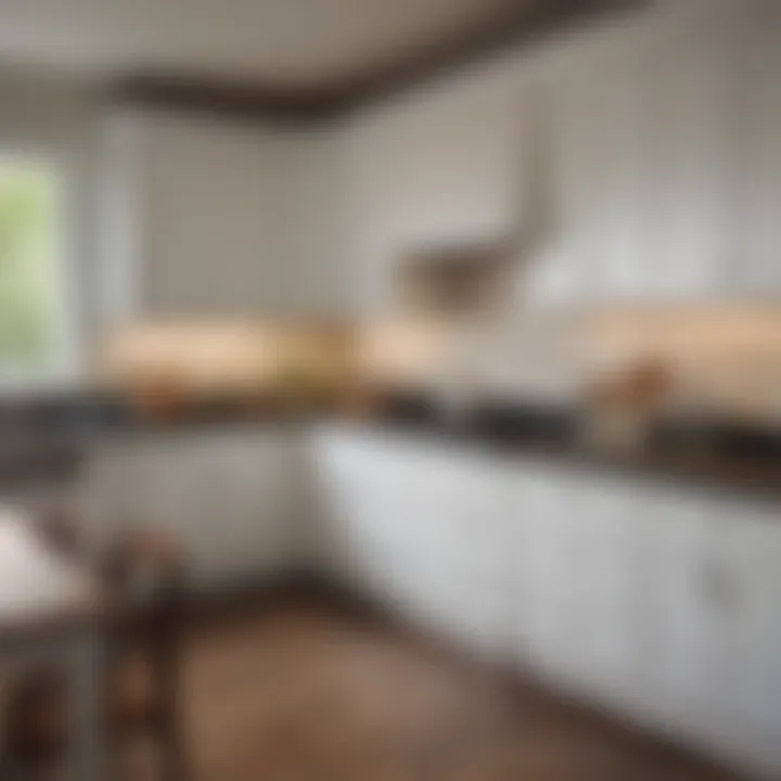 Beautifully finished white kitchen cabinets