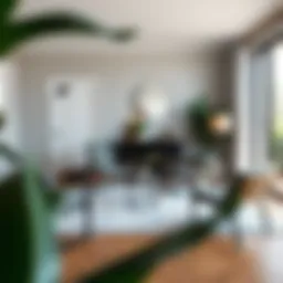 Contemporary living room featuring four stylish chairs