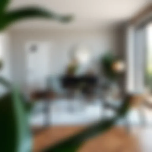 Contemporary living room featuring four stylish chairs