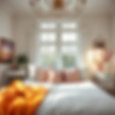 Artistic Color Integration in Bedroom Accessories Artistic use of color in white bedroom accessories