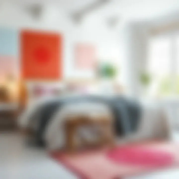Colorful Bedding and Decor for Serenity Colorful bedding and decor in a serene white bedroom